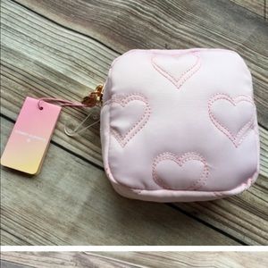 NWT Stoney Clover Lane Quilted Pink Heart Pouch